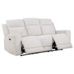 KENNETT CHENILLE UPHOLSTERED POWER RECLINING SOFA IVORY
