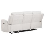 KENNETT CHENILLE UPHOLSTERED POWER RECLINING SOFA IVORY - Image 6