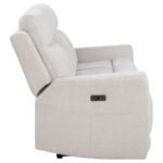 KENNETT CHENILLE UPHOLSTERED POWER RECLINING SOFA IVORY - Image 7