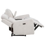 KENNETT CHENILLE UPHOLSTERED POWER RECLINING LOVESEAT IVORY - Image 8