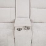 KENNETT CHENILLE UPHOLSTERED POWER RECLINING LOVESEAT IVORY - Image 9