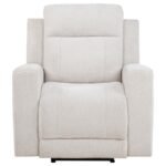 KENNETT CHENILLE UPHOLSTERED POWER RECLINER CHAIR IVORY - Image 5