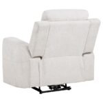 KENNETT CHENILLE UPHOLSTERED POWER RECLINER CHAIR IVORY - Image 6