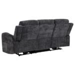 KENNETT 3-PIECE CHENILLE POWER RECLINING SOFA SET DARK GREY - Image 5