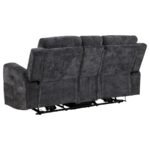 KENNETT 3-PIECE CHENILLE POWER RECLINING SOFA SET DARK GREY - Image 8
