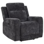 KENNETT 3-PIECE CHENILLE POWER RECLINING SOFA SET DARK GREY - Image 10