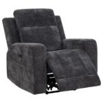 KENNETT 3-PIECE CHENILLE POWER RECLINING SOFA SET DARK GREY - Image 11