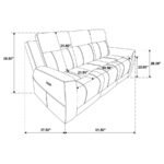 KENNETT 3-PIECE CHENILLE POWER RECLINING SOFA SET DARK GREY - Image 17