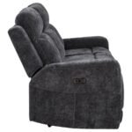 KENNETT CHENILLE UPHOLSTERED POWER RECLINING SOFA DARK GREY - Image 7