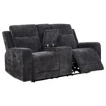 KENNETT CHENILLE UPHOLSTERED POWER RECLINING LOVESEAT GREY