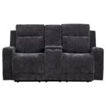KENNETT CHENILLE UPHOLSTERED POWER RECLINING LOVESEAT GREY - Image 4
