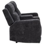 KENNETT CHENILLE UPHOLSTERED POWER RECLINING LOVESEAT GREY - Image 6