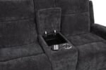 KENNETT CHENILLE UPHOLSTERED POWER RECLINING LOVESEAT GREY - Image 9