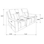 KENNETT CHENILLE UPHOLSTERED POWER RECLINING LOVESEAT GREY - Image 12