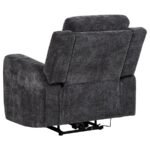 KENNETT CHENILLE UPHOLSTERED POWER RECLINER CHAIR DARK GREY - Image 5