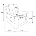 KENNETT CHENILLE UPHOLSTERED POWER RECLINER CHAIR DARK GREY - Image 10