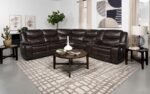 SYCAMORE UPHOLSTERED POWER RECLINING SECTIONAL SOFA BROWN - Image 2