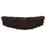 SYCAMORE UPHOLSTERED POWER RECLINING SECTIONAL SOFA BROWN - Image 4