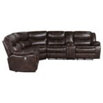 SYCAMORE UPHOLSTERED POWER RECLINING SECTIONAL SOFA BROWN - Image 5