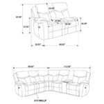 SYCAMORE UPHOLSTERED POWER RECLINING SECTIONAL SOFA BROWN - Image 10