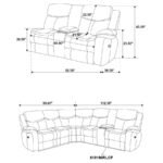 SYCAMORE UPHOLSTERED POWER RECLINING SECTIONAL SOFA BROWN - Image 12