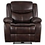 SYCAMORE UPHOLSTERED POWER RECLINER CHAIR DARK BROWN - Image 4