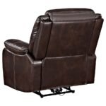 SYCAMORE UPHOLSTERED POWER RECLINER CHAIR DARK BROWN - Image 5