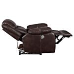 SYCAMORE UPHOLSTERED POWER RECLINER CHAIR DARK BROWN - Image 6