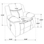 SYCAMORE UPHOLSTERED POWER RECLINER CHAIR DARK BROWN - Image 9