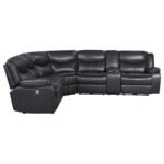 SYCAMORE UPHOLSTERED POWER RECLINING SECTIONAL SOFA GREY - Image 6