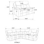 SYCAMORE UPHOLSTERED POWER RECLINING SECTIONAL SOFA GREY - Image 10