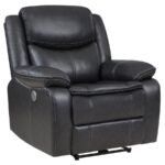 SYCAMORE UPHOLSTERED POWER RECLINER CHAIR DARK GREY