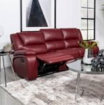 CAMILA UPHOLSTERED MOTION RECLINING SOFA RED - Image 3