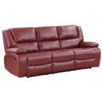 CAMILA UPHOLSTERED MOTION RECLINING SOFA RED - Image 4
