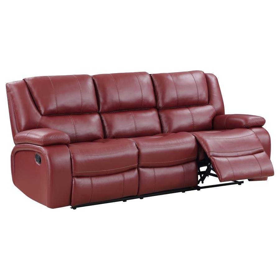 610241_04x900.jpg CAMILA UPHOLSTERED MOTION RECLINING SOFA RED - Image 1