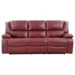 CAMILA UPHOLSTERED MOTION RECLINING SOFA RED - Image 5