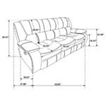 CAMILA UPHOLSTERED MOTION RECLINING SOFA RED - Image 10