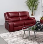 CAMILA UPHOLSTERED MOTION RECLINING LOVESEAT RED - Image 2