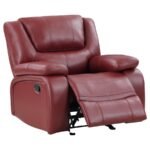 CAMILA UPHOLSTERED GLIDER RECLINER CHAIR RED - Image 4