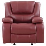 CAMILA UPHOLSTERED GLIDER RECLINER CHAIR RED - Image 5