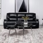 CAMILA UPHOLSTERED MOTION RECLINING SOFA BLACK - Image 2