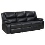 CAMILA UPHOLSTERED MOTION RECLINING SOFA BLACK