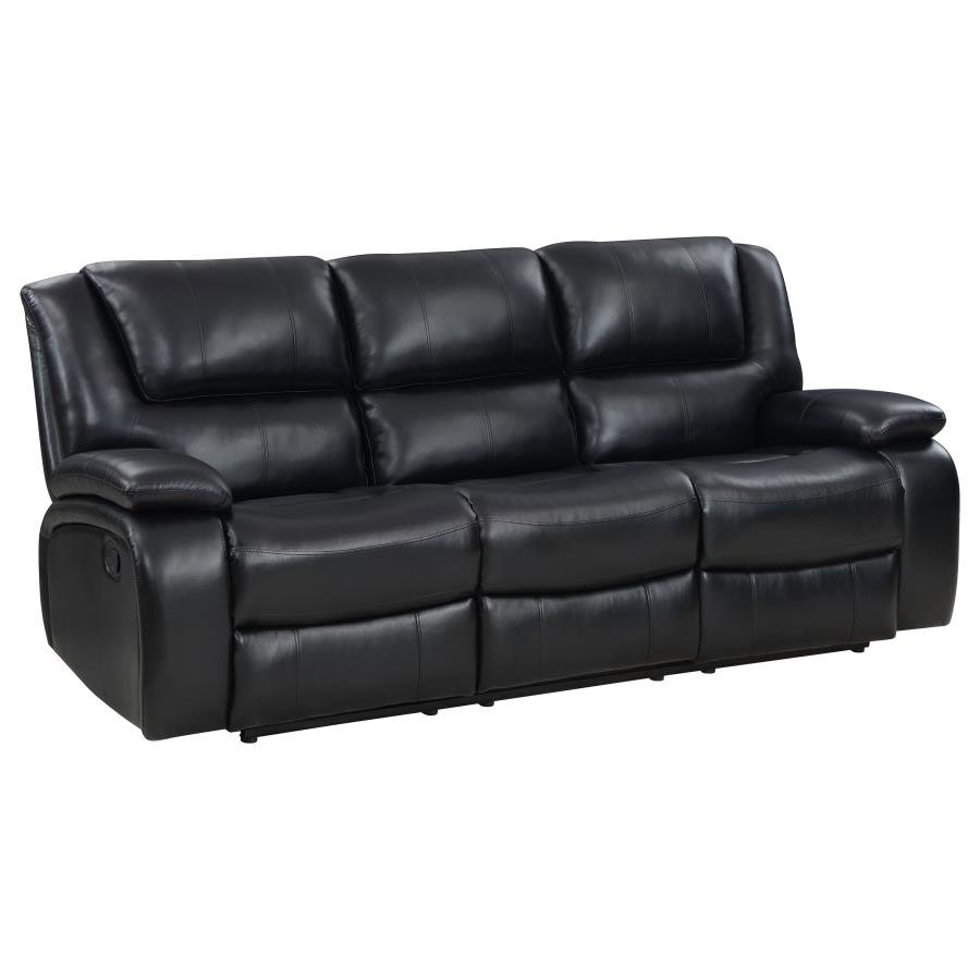 610244_03x900.jpg CAMILA UPHOLSTERED MOTION RECLINING SOFA BLACK - Image 1