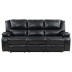 CAMILA UPHOLSTERED MOTION RECLINING SOFA BLACK - Image 5