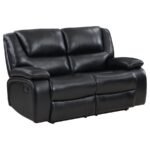 CAMILA UPHOLSTERED MOTION RECLINING LOVESEAT BLACK