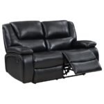 CAMILA UPHOLSTERED MOTION RECLINING LOVESEAT BLACK - Image 4
