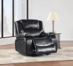 CAMILA UPHOLSTERED GLIDER RECLINER CHAIR BLACK - Image 3