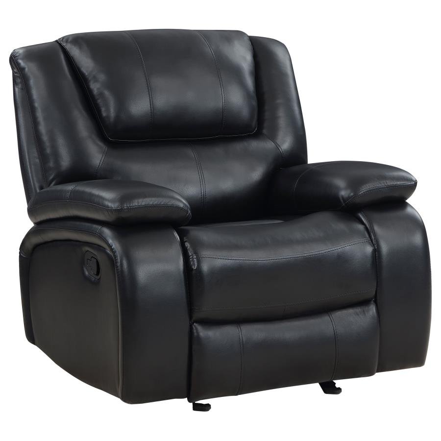 610246_03x900.jpg CAMILA UPHOLSTERED GLIDER RECLINER CHAIR BLACK - Image 1
