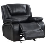 CAMILA UPHOLSTERED GLIDER RECLINER CHAIR BLACK - Image 4