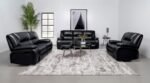 CAMILA UPHOLSTERED GLIDER RECLINER CHAIR BLACK - Image 11